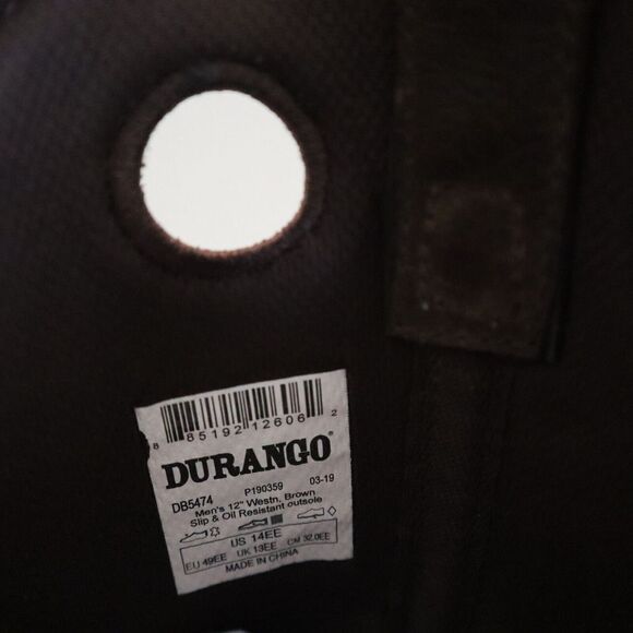 Durango DB5474 Men Sz 14EE Brown Leather Rebel Round Toe Bark Pull On Boots $165 - Picture 5 of 8